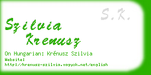 szilvia krenusz business card