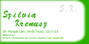 szilvia krenusz business card